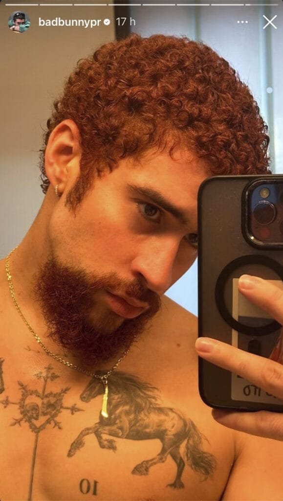 Bad Bunny sorprende con su nuevo look y desata memes en redes Roger Swidorowicz 1 El cantante Bad Bunny sacude las redes con su nuevo look e1727875598281 579x1024 1